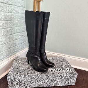Ted&Muffy (now Duo Boots) Black Wide Calf Heeled Boots